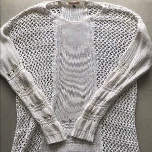 Rebecca Taylor Open Knit White Sweater Size Small